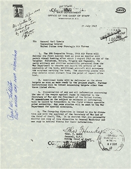 Paul Tibbets Signed Copy Of Letter Regarding The Bombing Of Hiroshima (University Archives LOA)